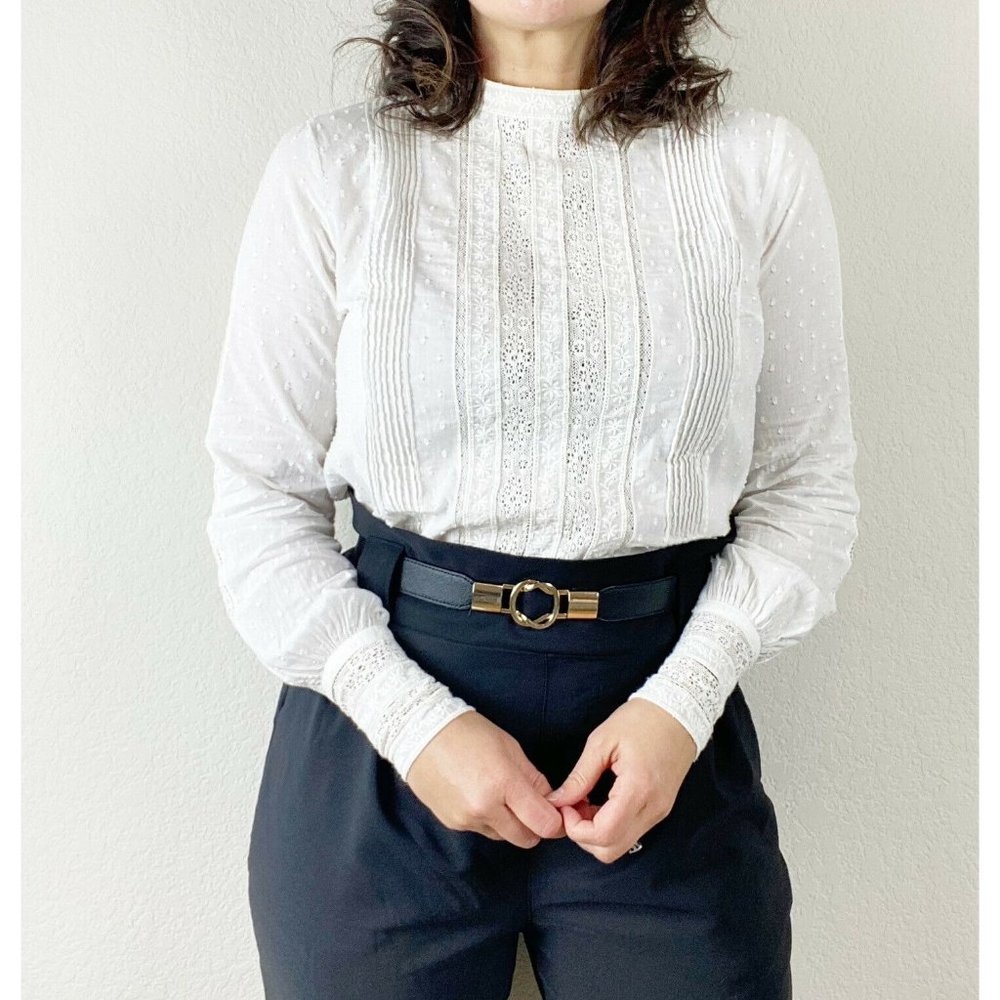 SEZANE Mariane Shirt white lace Blouse